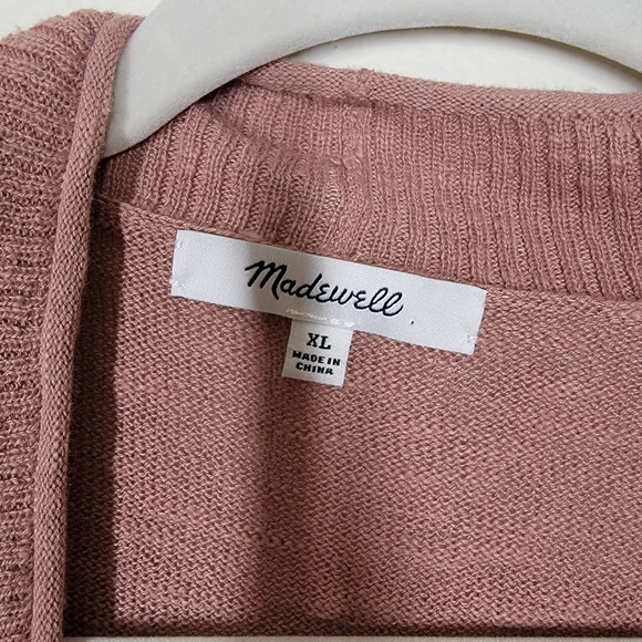 Madewell open front cardigan mauve size XL - Picture 2 of 5